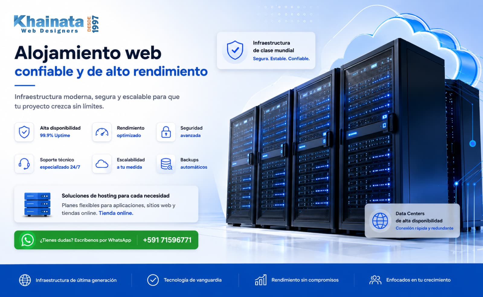 Hosting profesional en Santa Cruz Bolivia - Khainata
