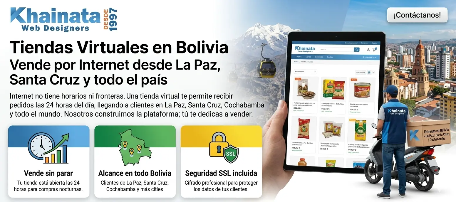 Tiendas virtuales en Bolivia – Khainata Web Designers